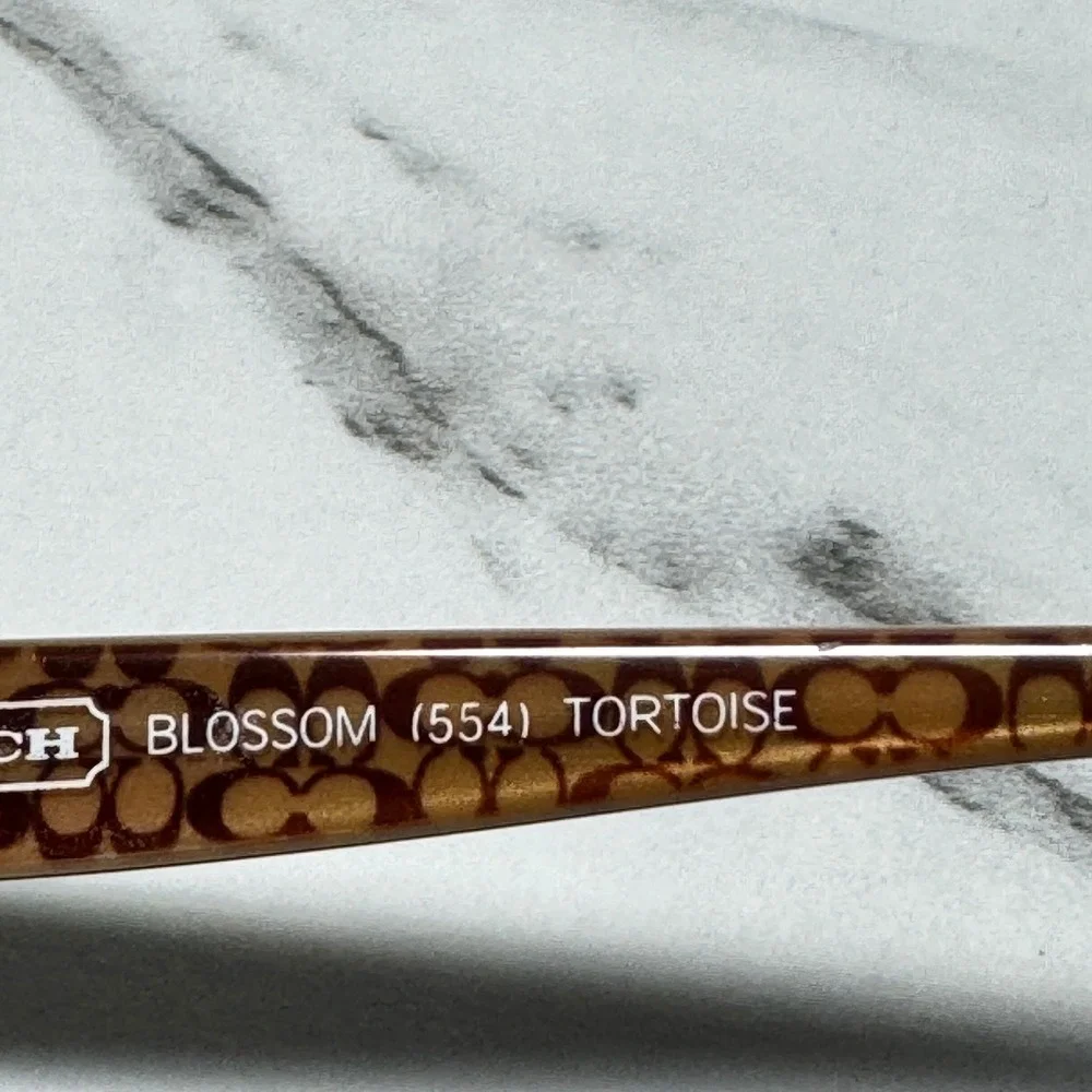 Coach Blossom 554 Tortoise Shell Eyeglass Frames Signature C Pattern 135mm